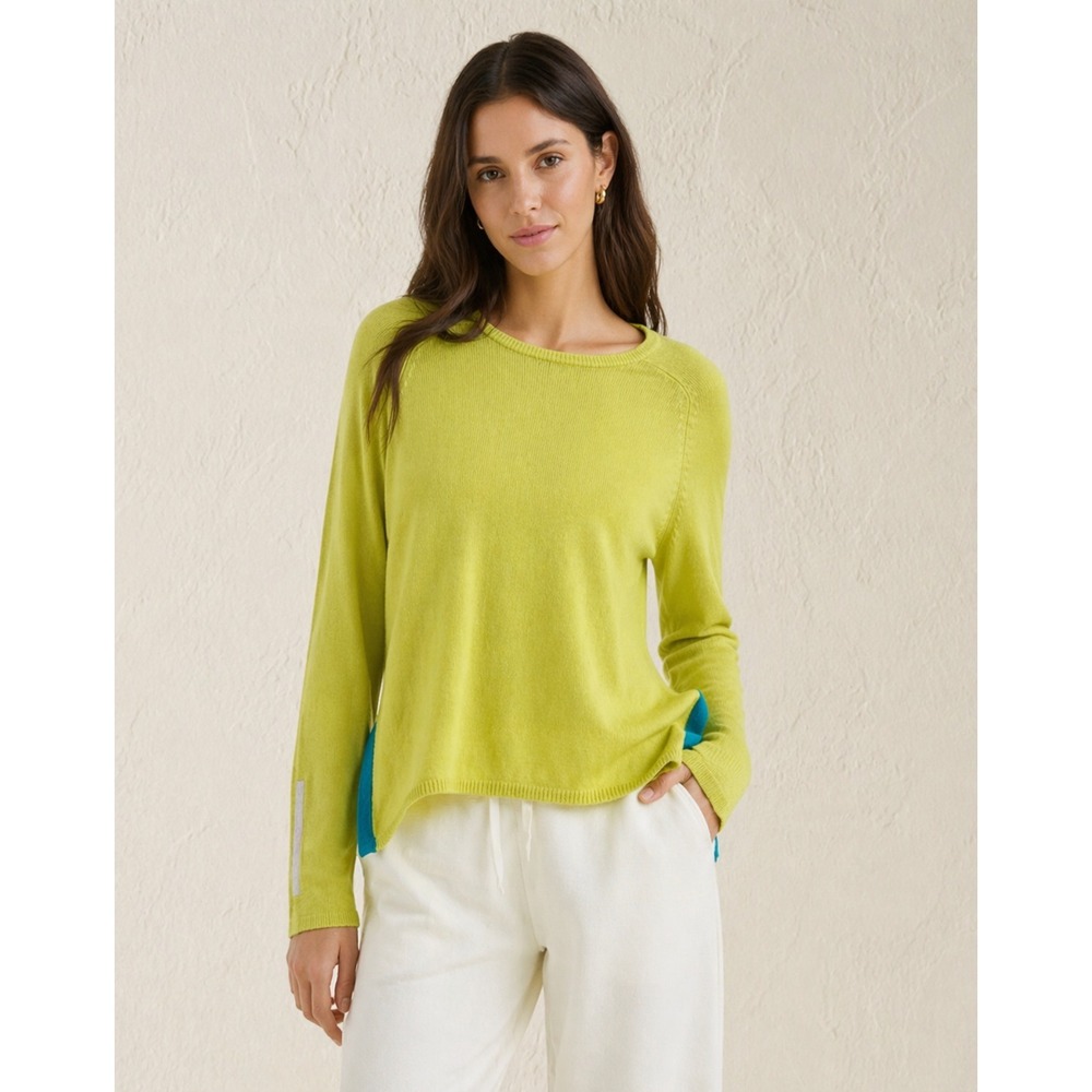 Duffy 100% Cashmere Knit Sweater Women Sz S Lemon Yellow Lightweight Soft